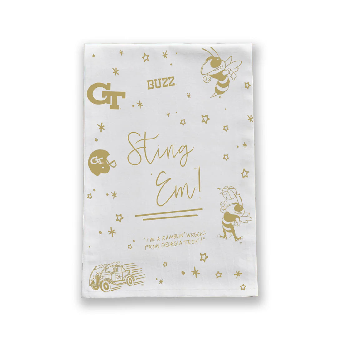 Georgia Tech Confetti Tea Towel