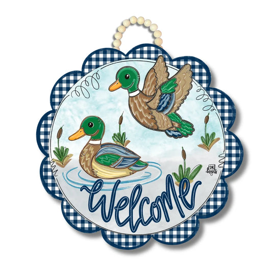 DK Designs Mallard Scallop Welcome Door Hanger