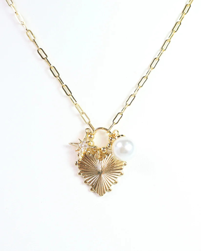 Caroline Hill Sangrail Heart Charm Necklace