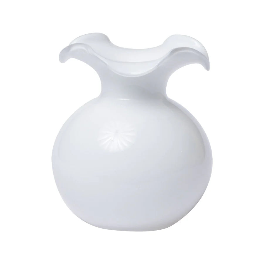 Vietri White Hibiscus Glass