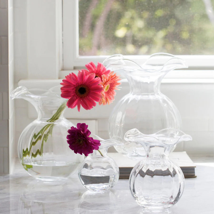 Vietri Hibiscus Glass Clear Vase