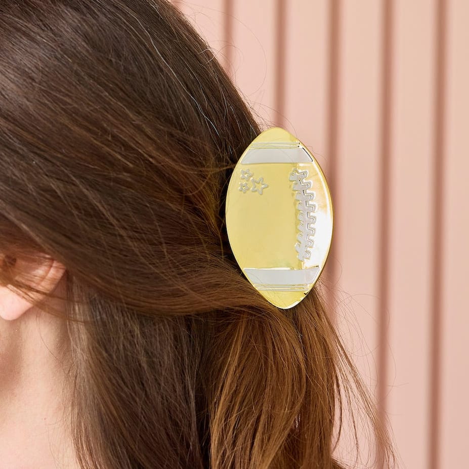 Packed Party "Go for the Gold" Football Hair Claw Clip