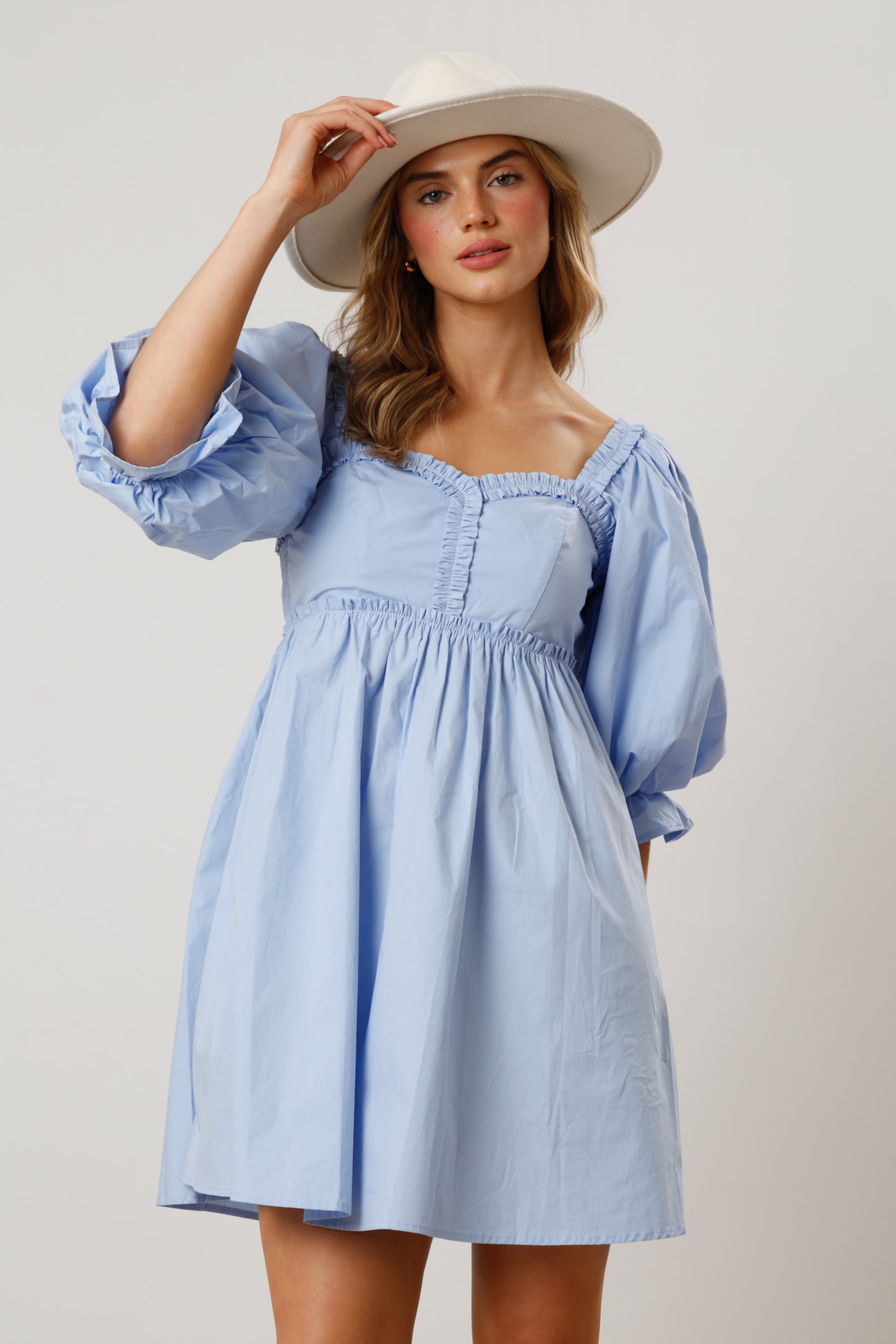 The Sky is the Limit Puff Sleeve Dress