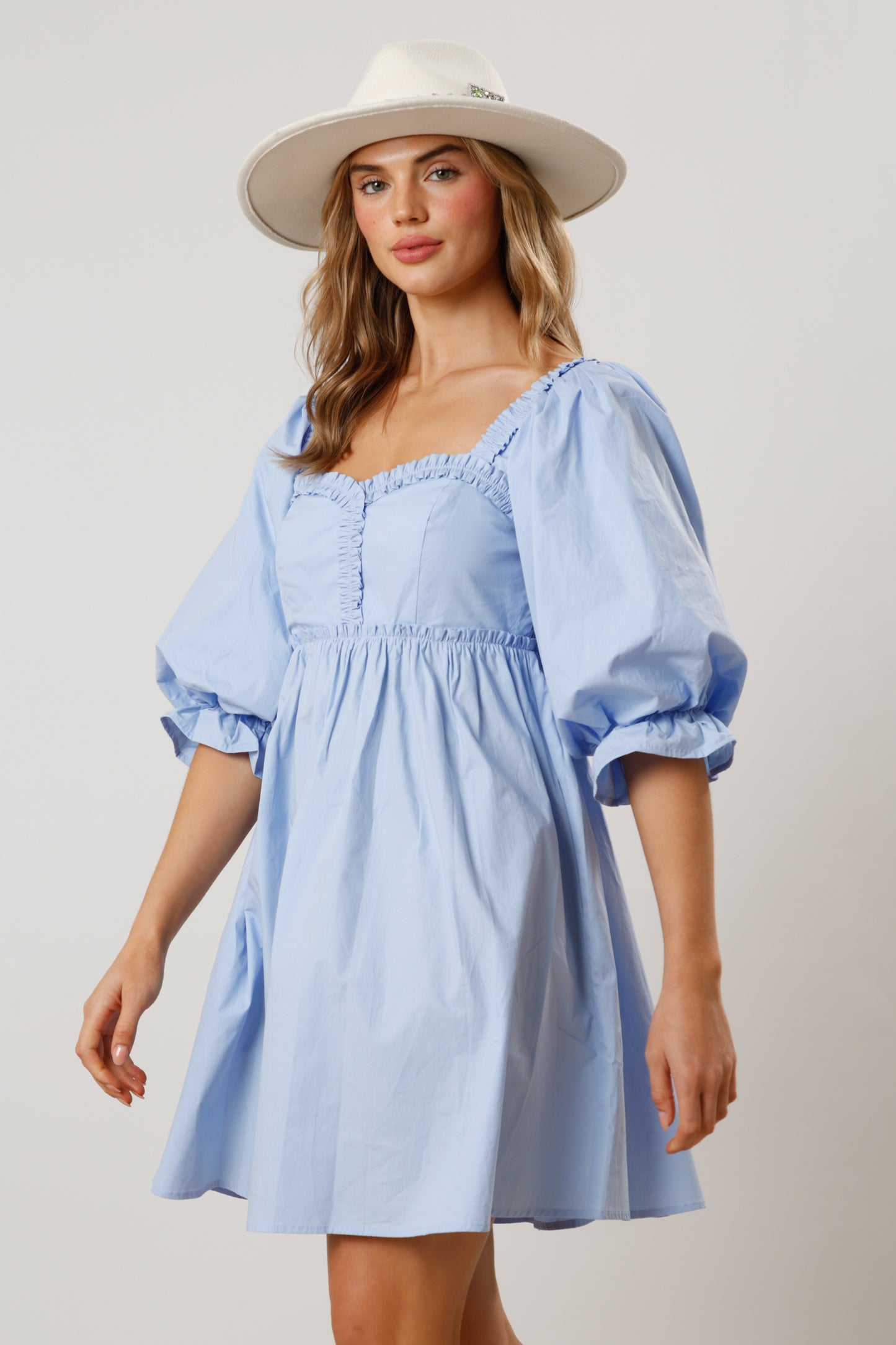 The Sky is the Limit Puff Sleeve Dress