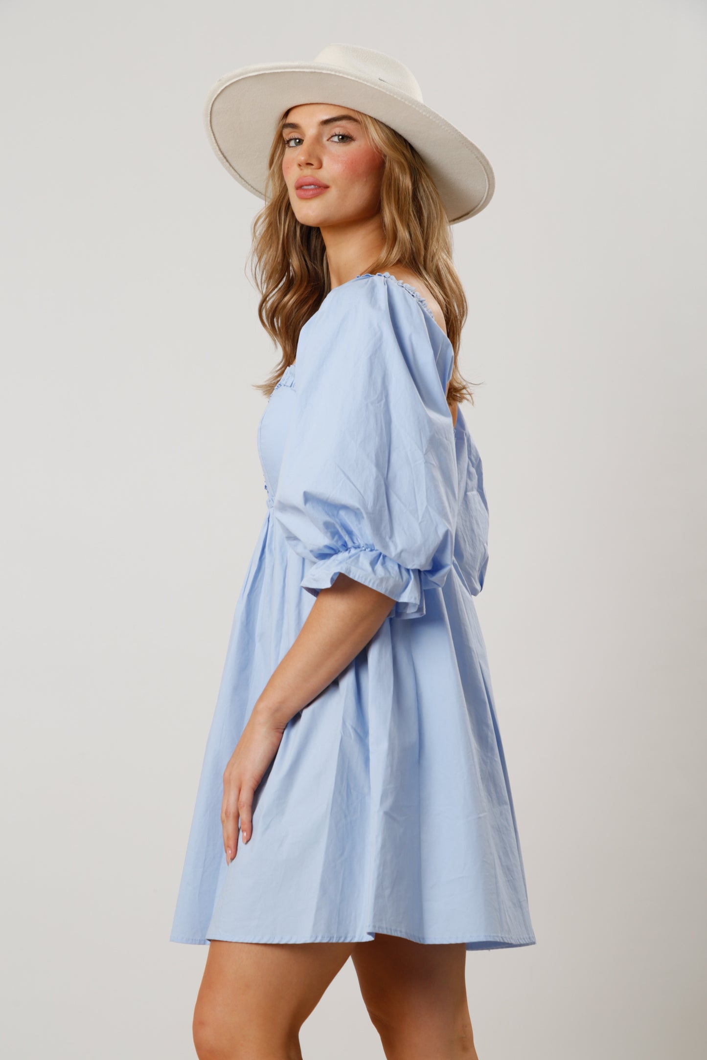 The Sky is the Limit Puff Sleeve Dress