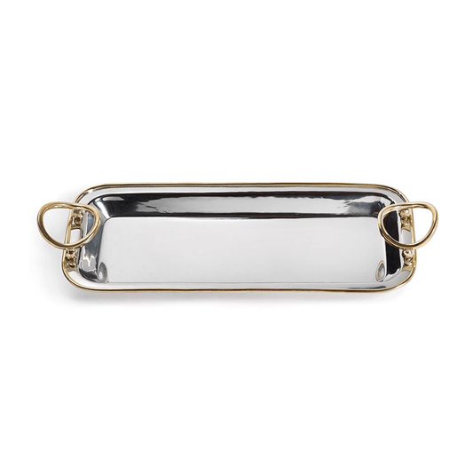 Zodax Polished Nickel and Gold Precious Tray