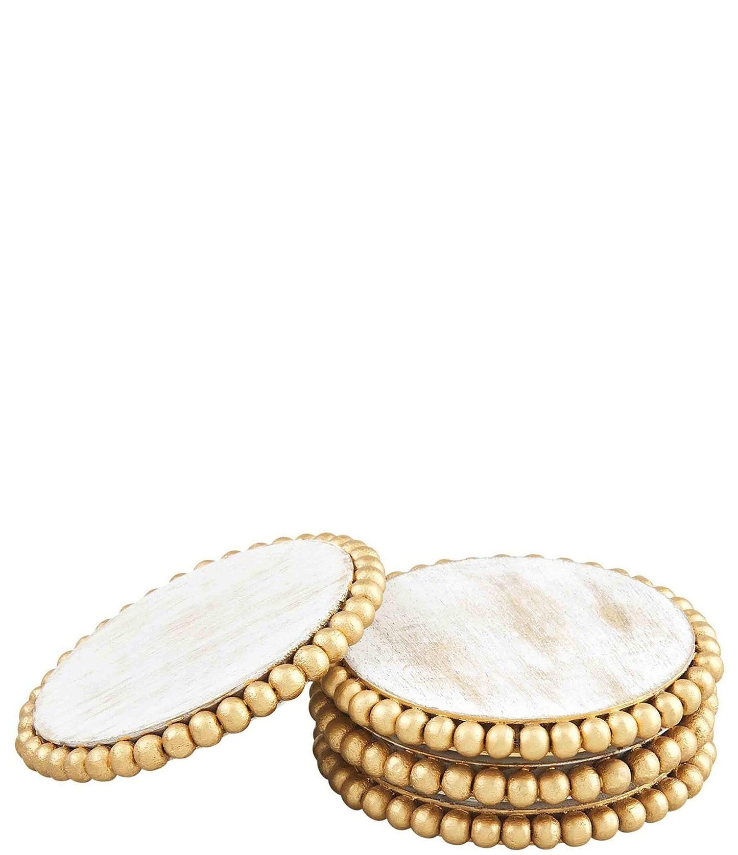 Mud Pie Gold Beaded Coaster Set