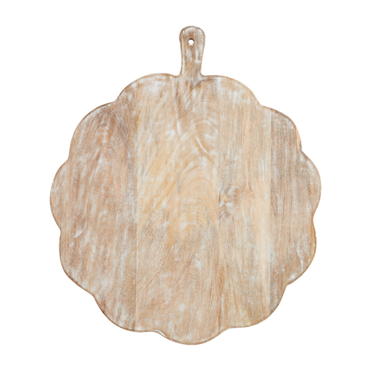 Mud Pie Large Scalloped Wood Board