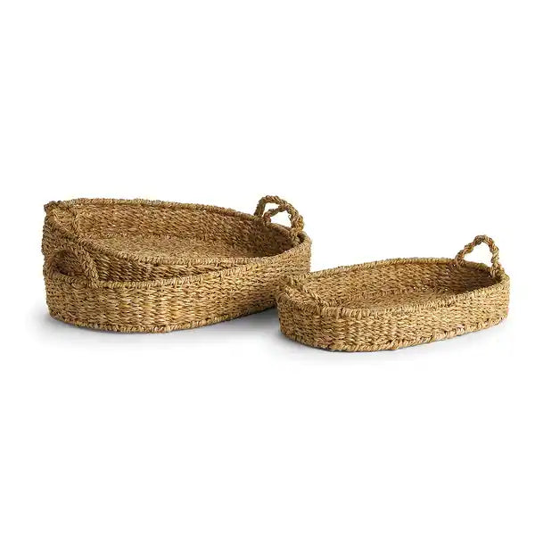 NAPA Home & Garden Seagrass Oval Tray Set of 3