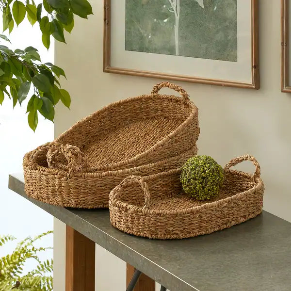 NAPA Home & Garden Seagrass Oval Tray Set of 3