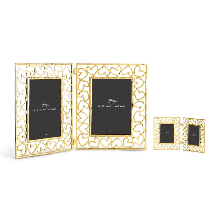 Michael Aram Gold Heart Hinged Picture Frame