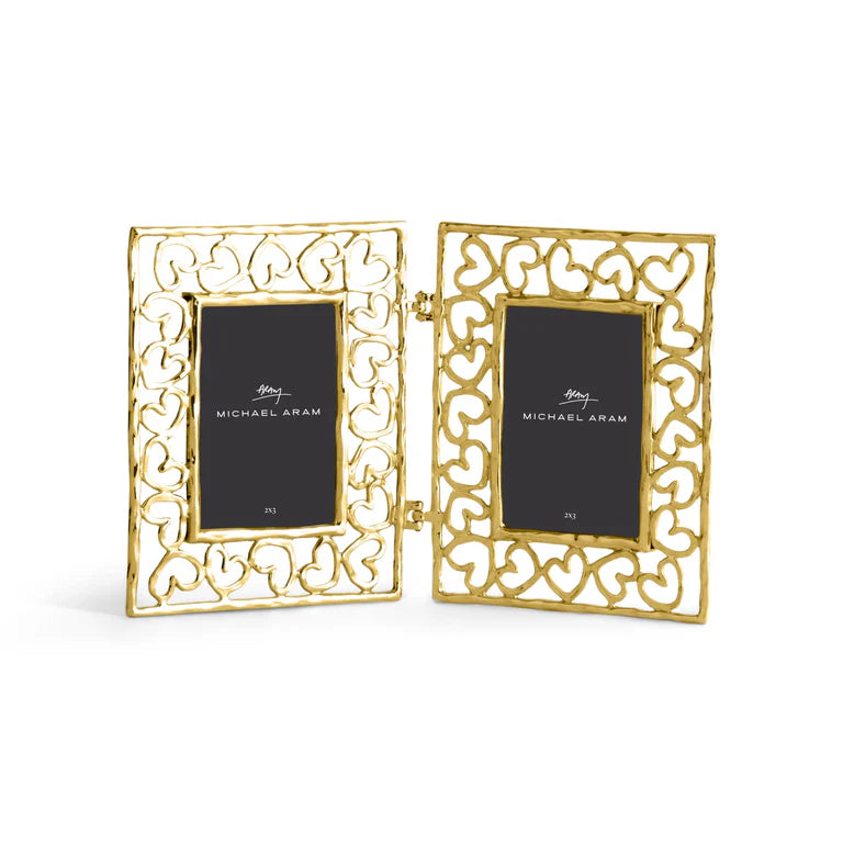 Michael Aram Gold Heart Hinged Picture Frame