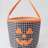 The Porch Black Pumpkin Applique Gingham Basket