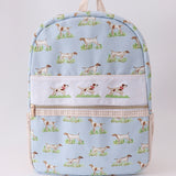 The Porch Blue Hunting Dog Embroidery Backpack