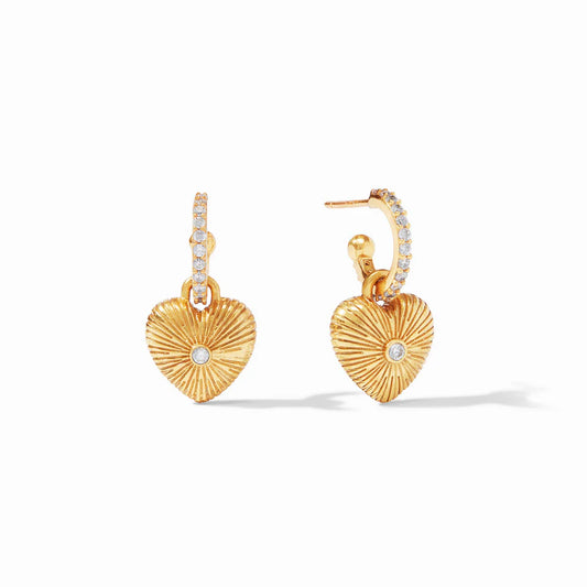 Julie Vos Esme Heart Hoop and Charm Earring