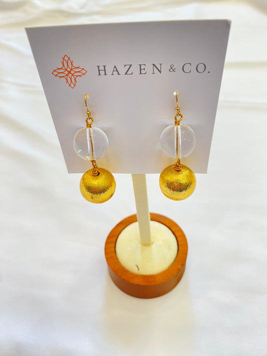 Hazen & Co Quartz and Gold Earrings