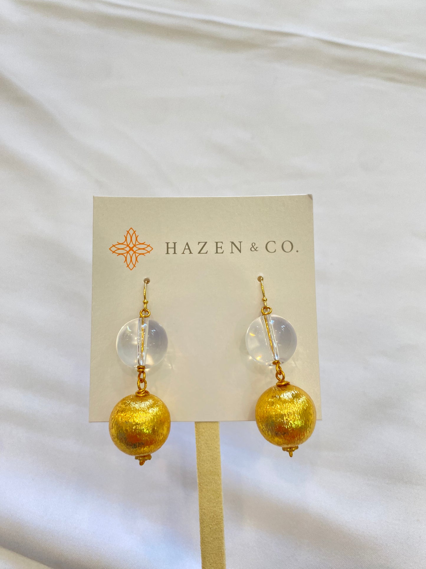 Hazen & Co Quartz and Gold Earrings