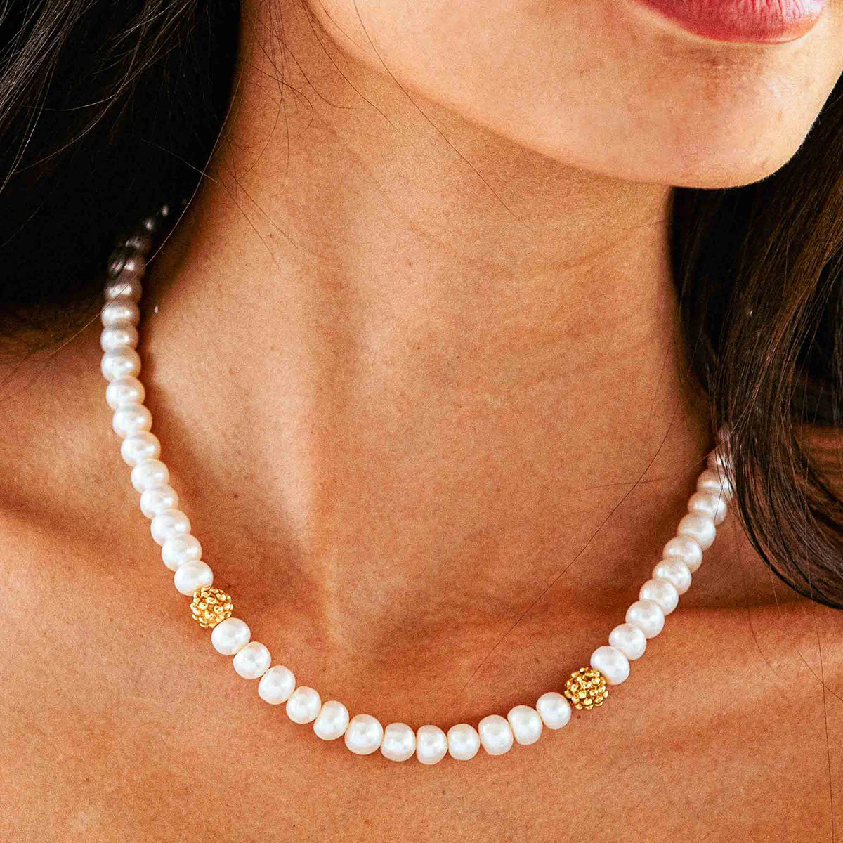 Capucine De Wulf Berry Single Strand Necklace- Pearl