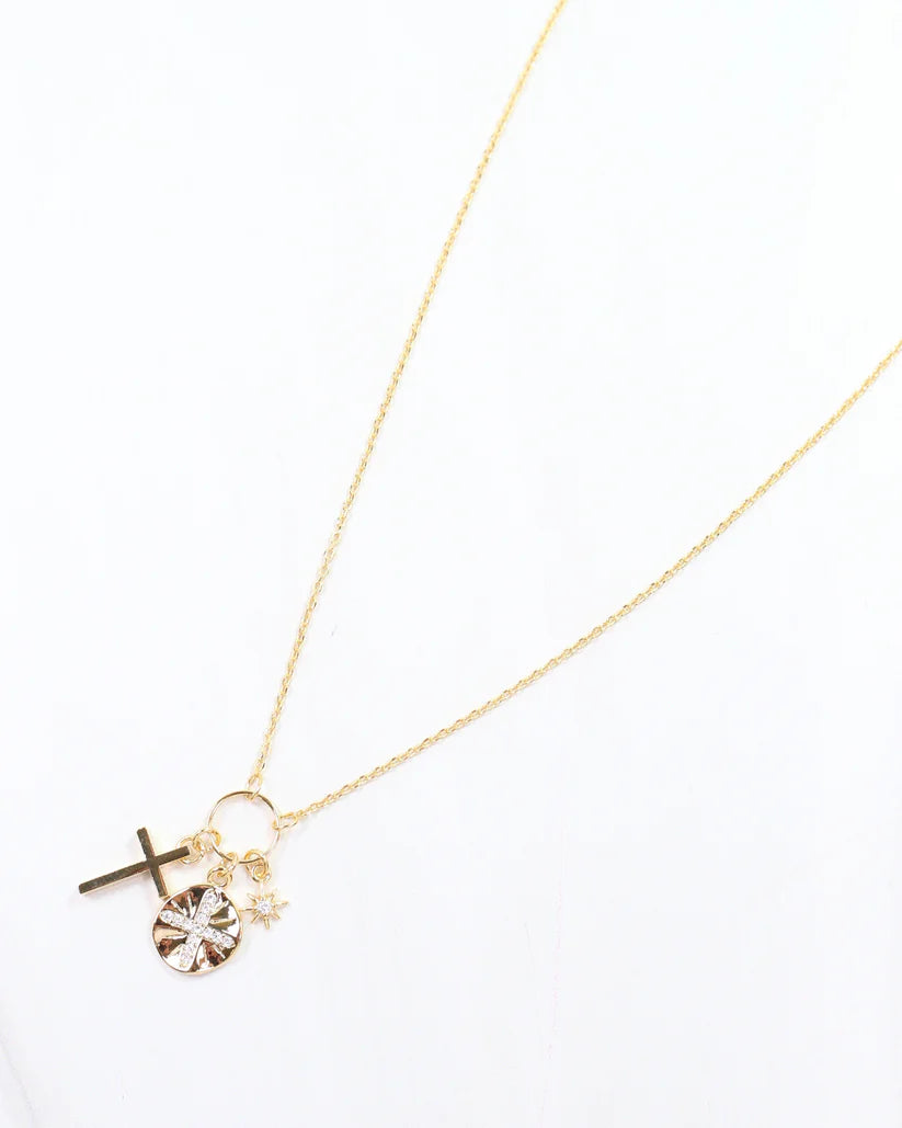 Caroline Hill Natalie Cross Charm Necklace