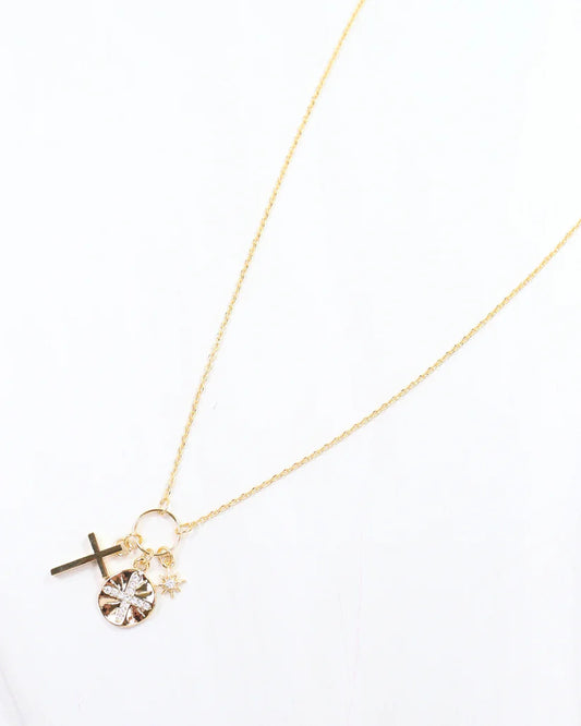 Caroline Hill Natalie Cross Charm Necklace