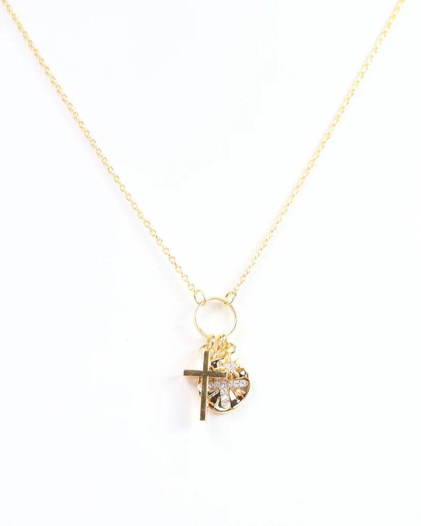Caroline Hill Natalie Cross Charm Necklace