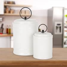 The Porch Round Top Small Ceramic Canister with Lid