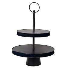 The Porch Round Top Black Tiered Setver