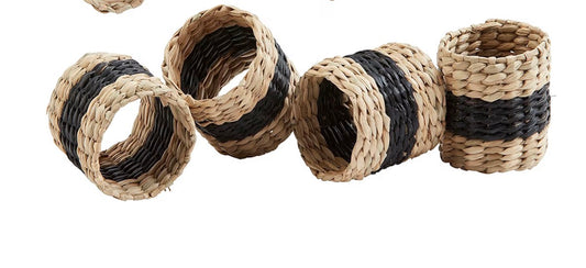 The Porch Mud Pie Seagrass Napkin Ring Set