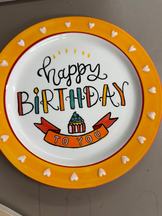 The Porch Glory Haus Birthday Dessert Plate