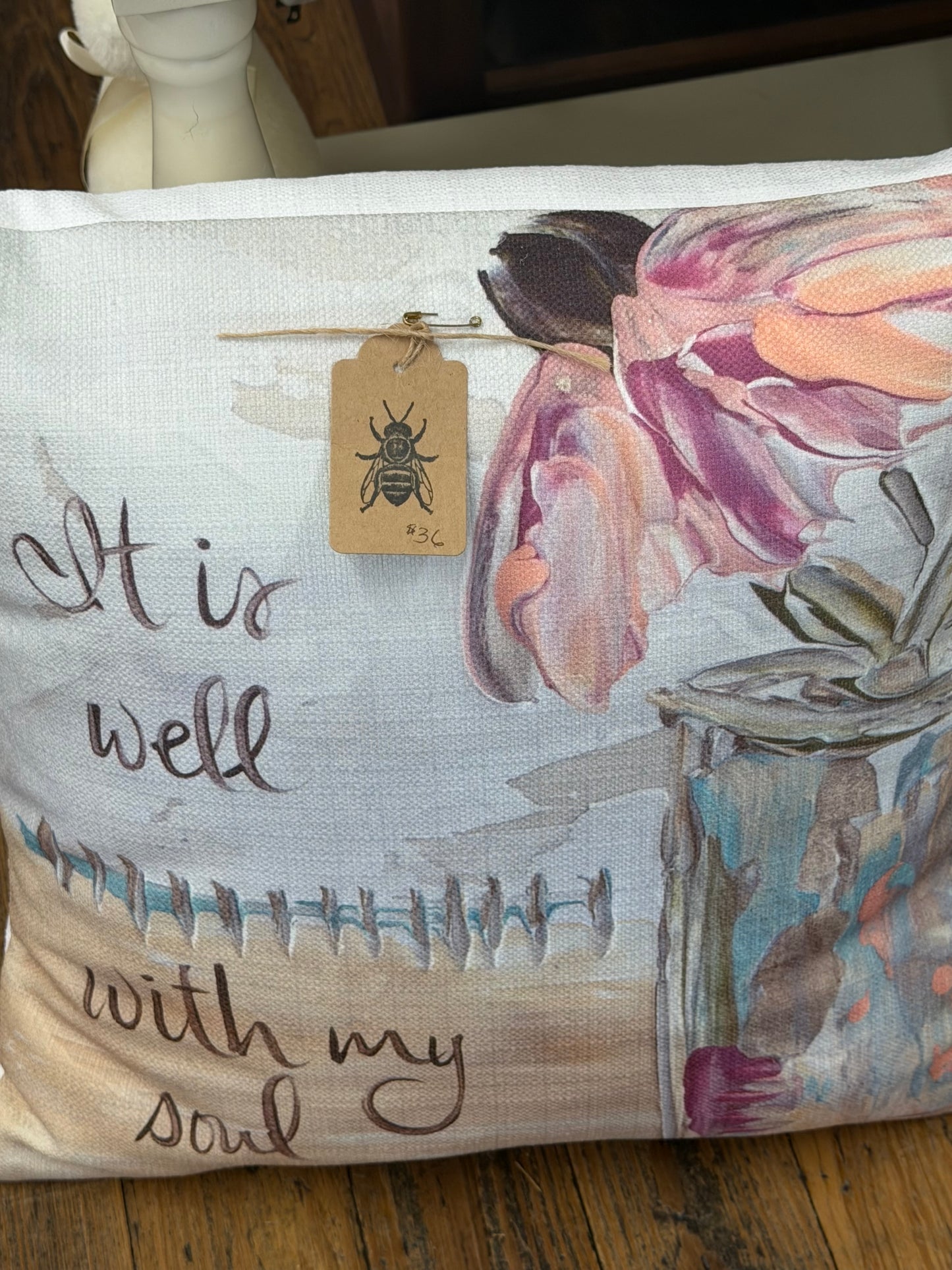 The Porch Southern Cotton Mill “It is Well” Pillow