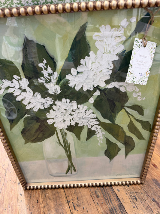 The Porch Raz Floral Print with Beaded Gold Frame