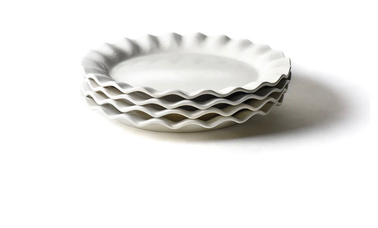 The Porch Coton Colors White Ruffle Charger Plate