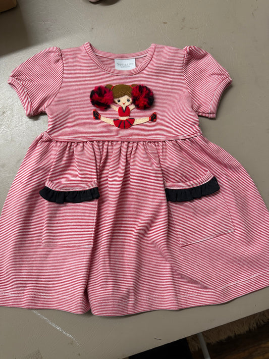 The Porch Red and Black Cheerleader Dress