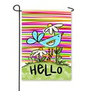 The Porch Baxter and Me Hello Bird Garden Flag