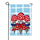 The Porch Baxter and Me God Bless America Garden Flag