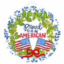 The Porch Baxter and Me Proud to Be an American Doorhanger