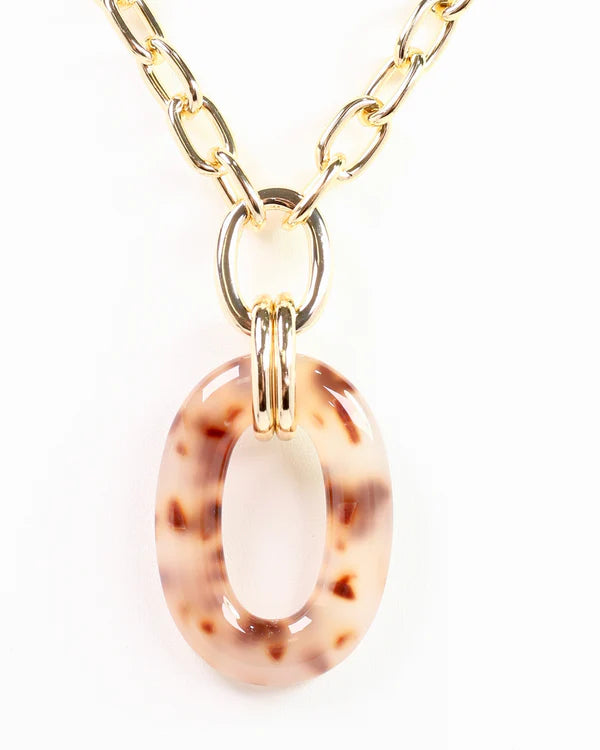 Caroline Hill Theodora Pendant Necklace Lt Tortoise
