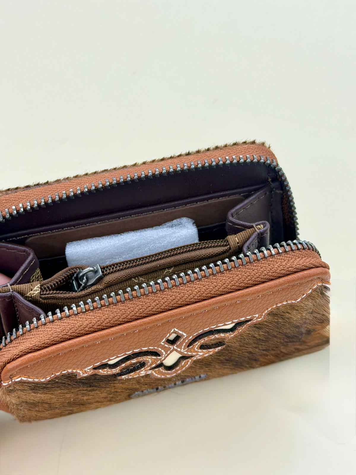 Wrangler Cow Fur Wallet BROWN