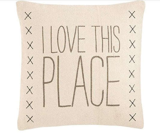 The Porch Mud Pie “I Love this Place” Decorative Pillow