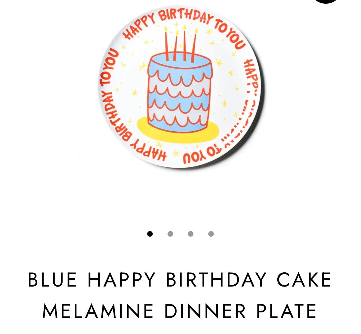 The Porch Coton Colors Birthday Boy Melamine Plate