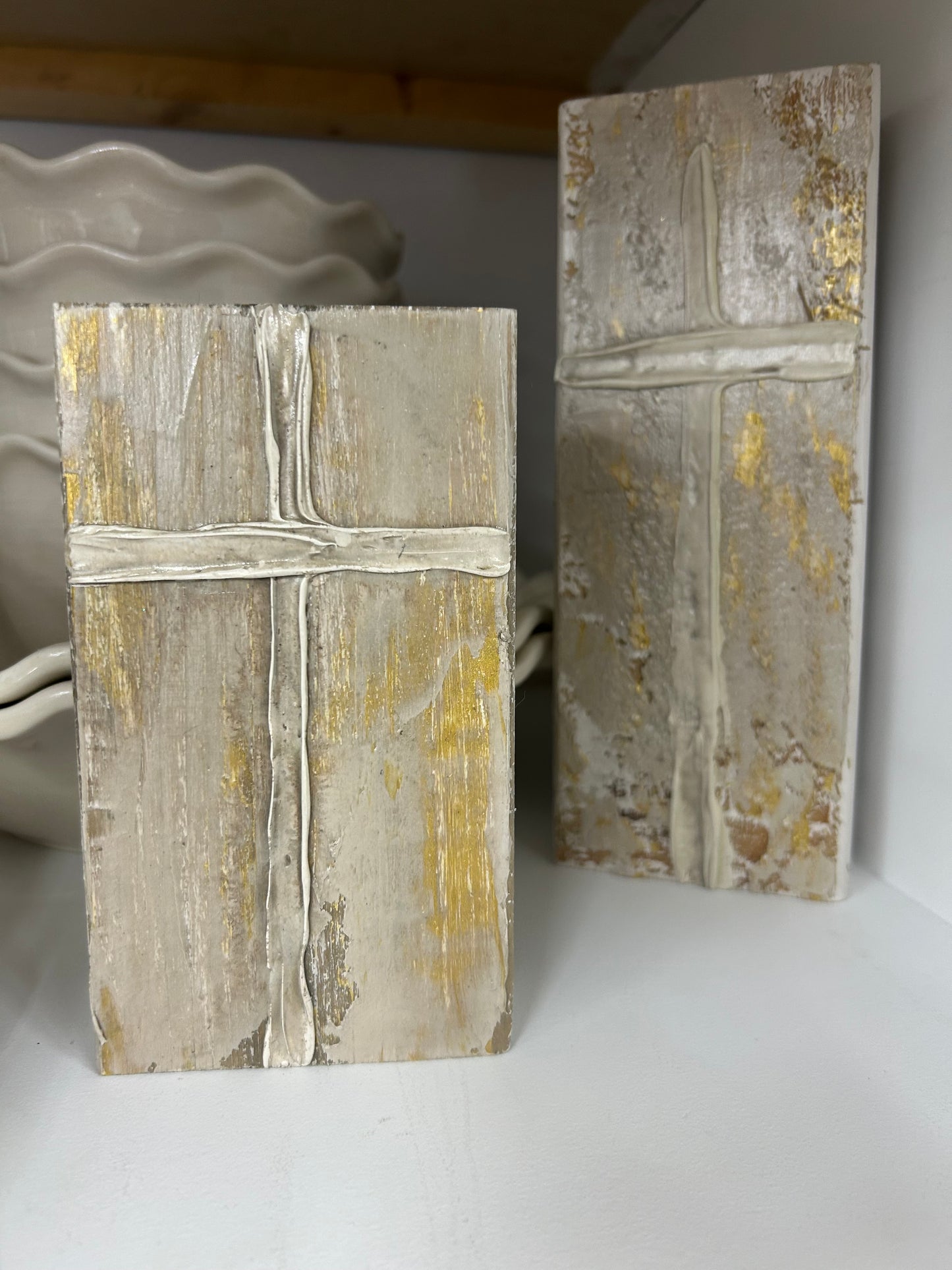The Porch Art by Susan Decorative Small Cross Block
