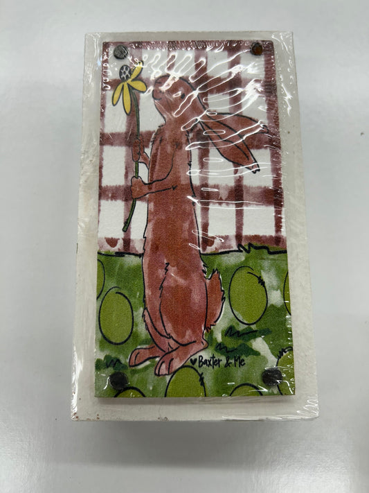 The Porch Baxter and Me Plaid Bunny Block