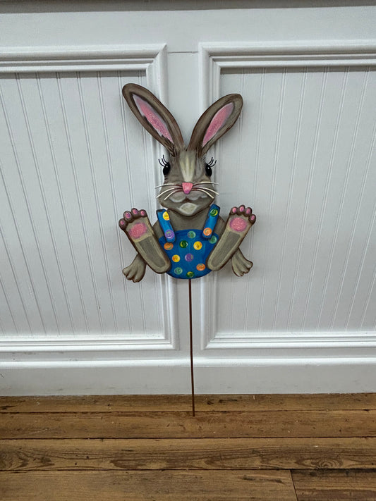 The Porch Round Top Easter Bunny Garden Stake