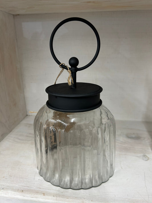 The Porch Round Top Oval Jar with Finial Lid