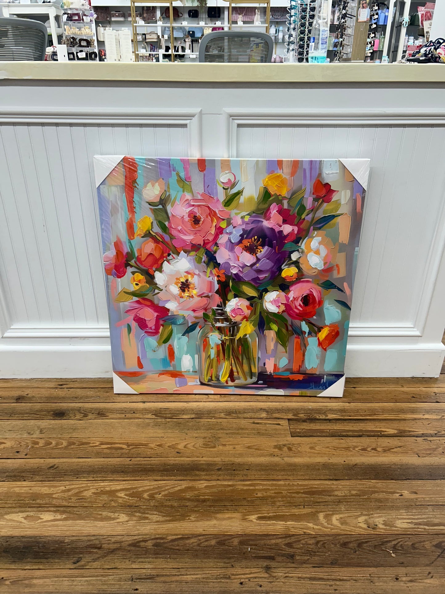 The Porch Raz Large Colorful Floral Canvas