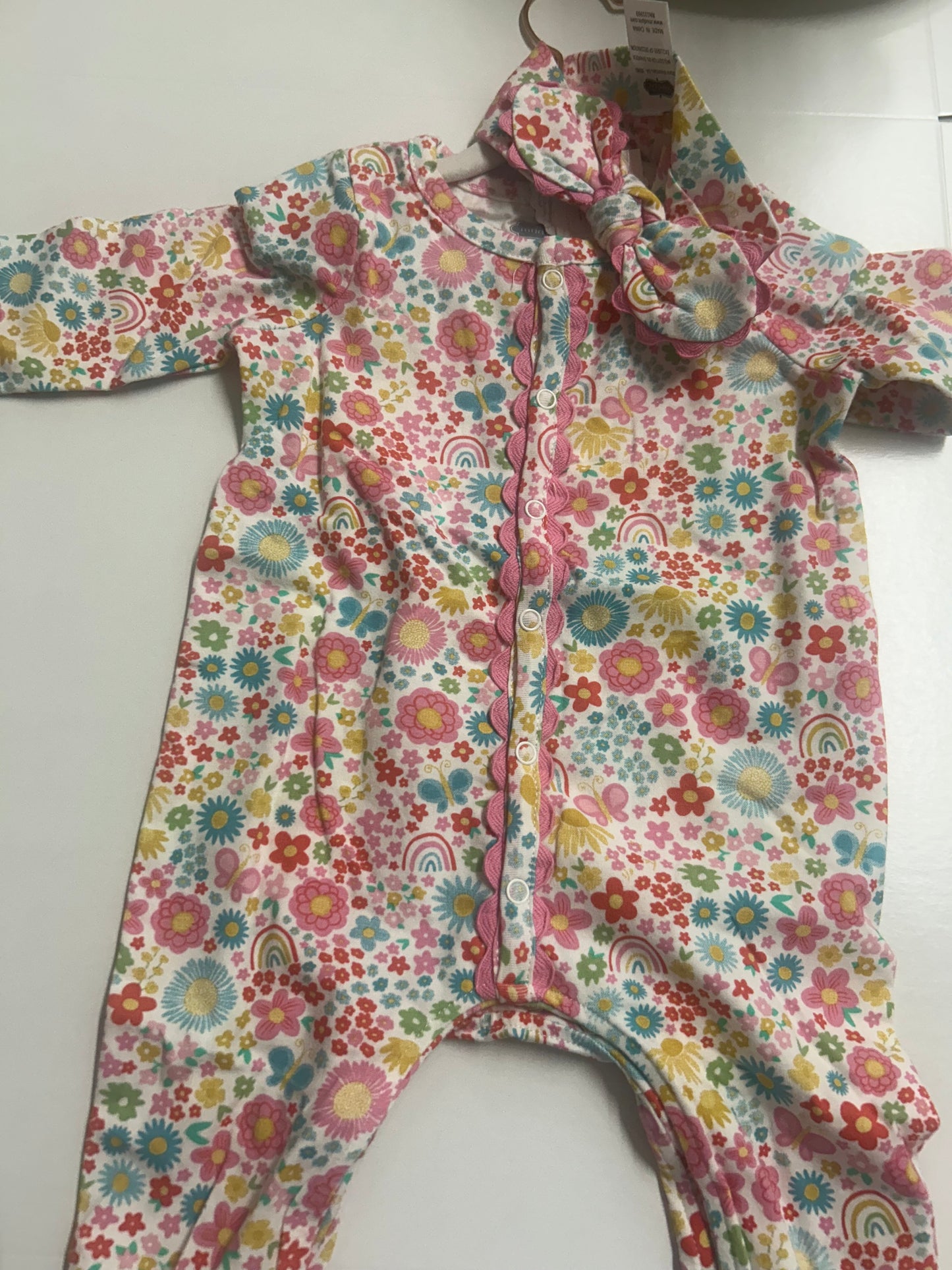 The Porch Mud Pie Floral Sleeper with Headband