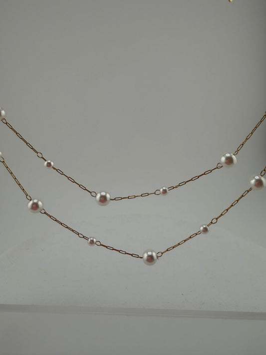 Haute Mess Double Strand Pearl Choker