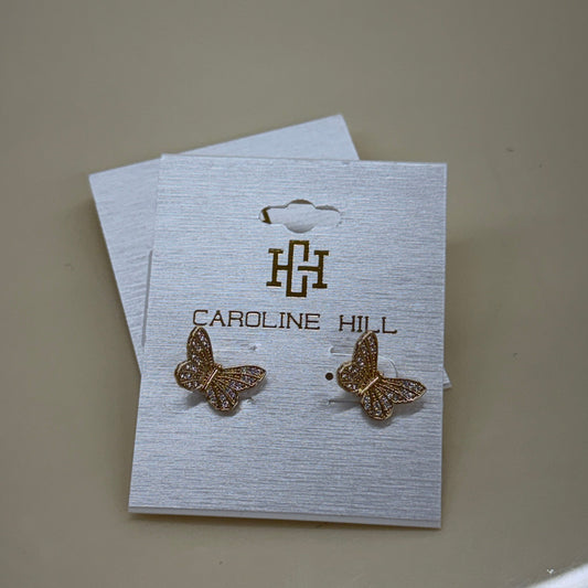 Caroline Hill Butterfly Pave Stud Earring