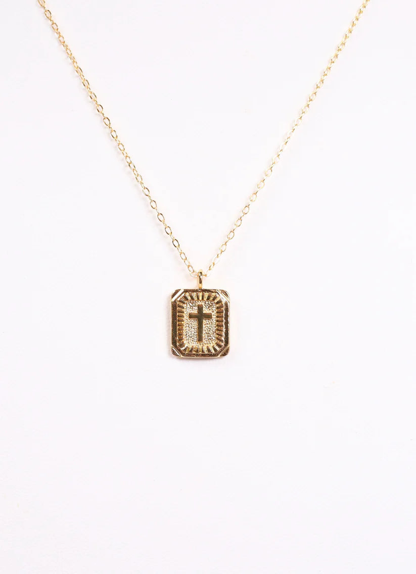 Caroline Hill Johns Creek Cross Plate Necklace