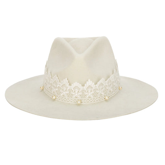 San Diego Hat Felt Cowboy Hat with Lace & Pearls